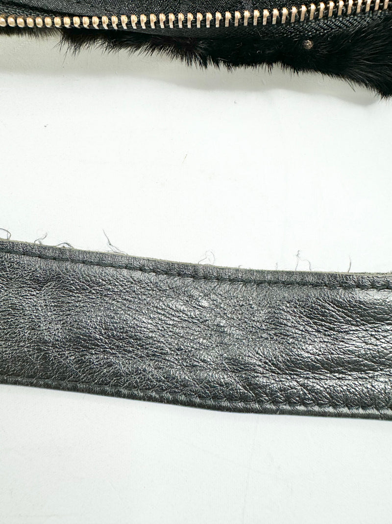 Black Fur Tote Bag