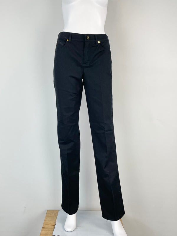 Escada Black Denim High Rise Straight-Leg Tessa Jeans - AU6/8