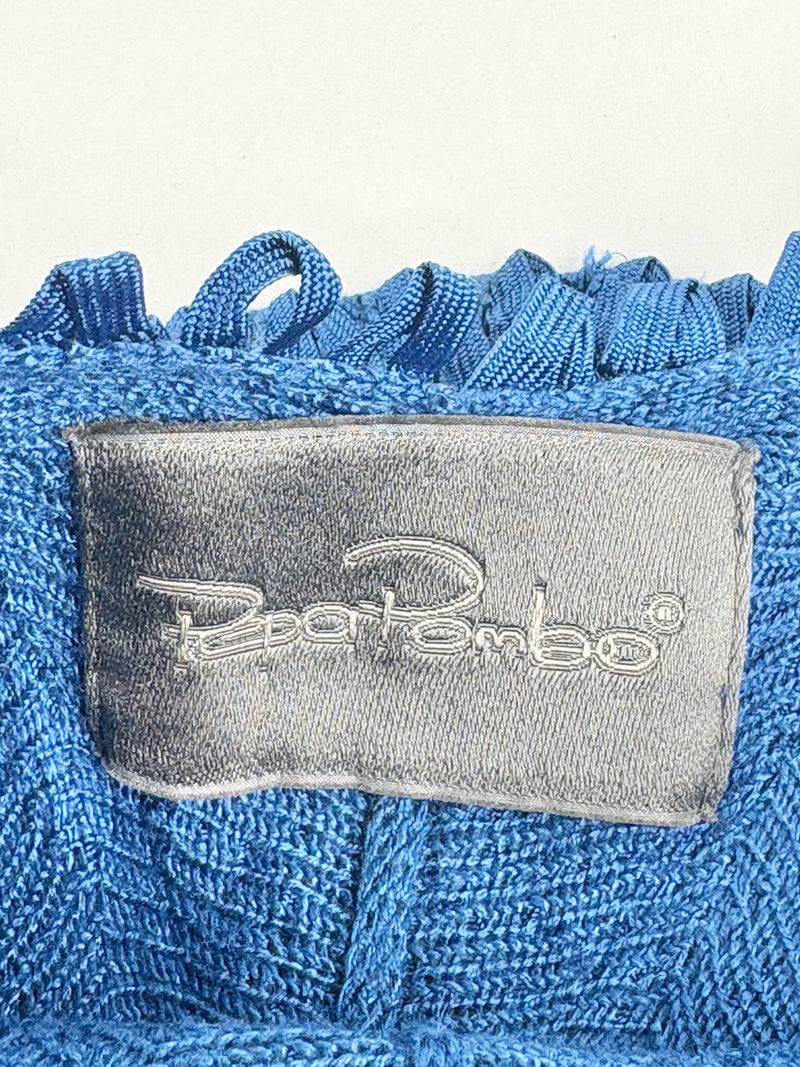 Pepa Pombo Cobalt Gathered-Pleat Singlet Top - AU8