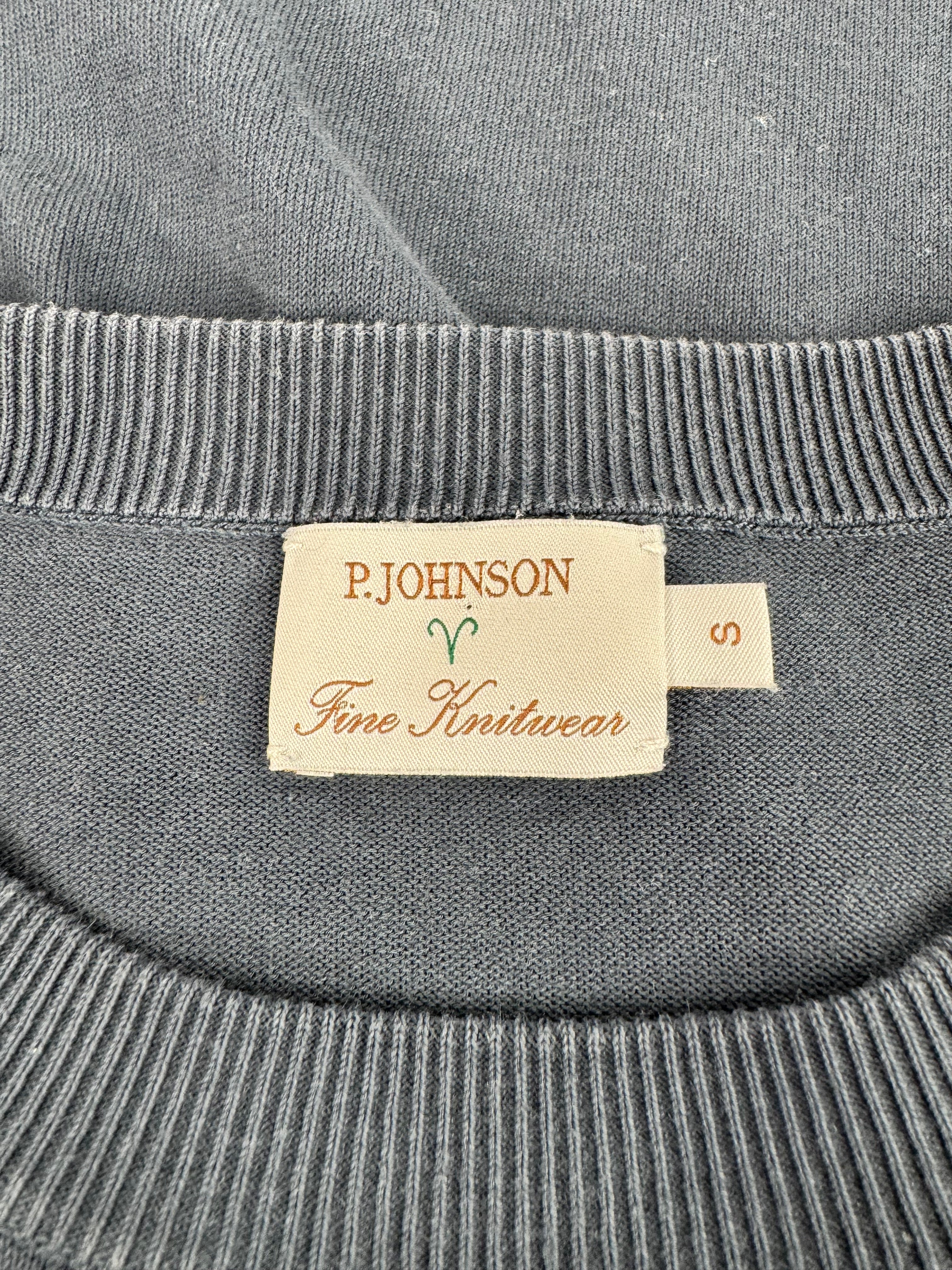 P Johnson Stone Blue Cotton T-Shirt - AU8