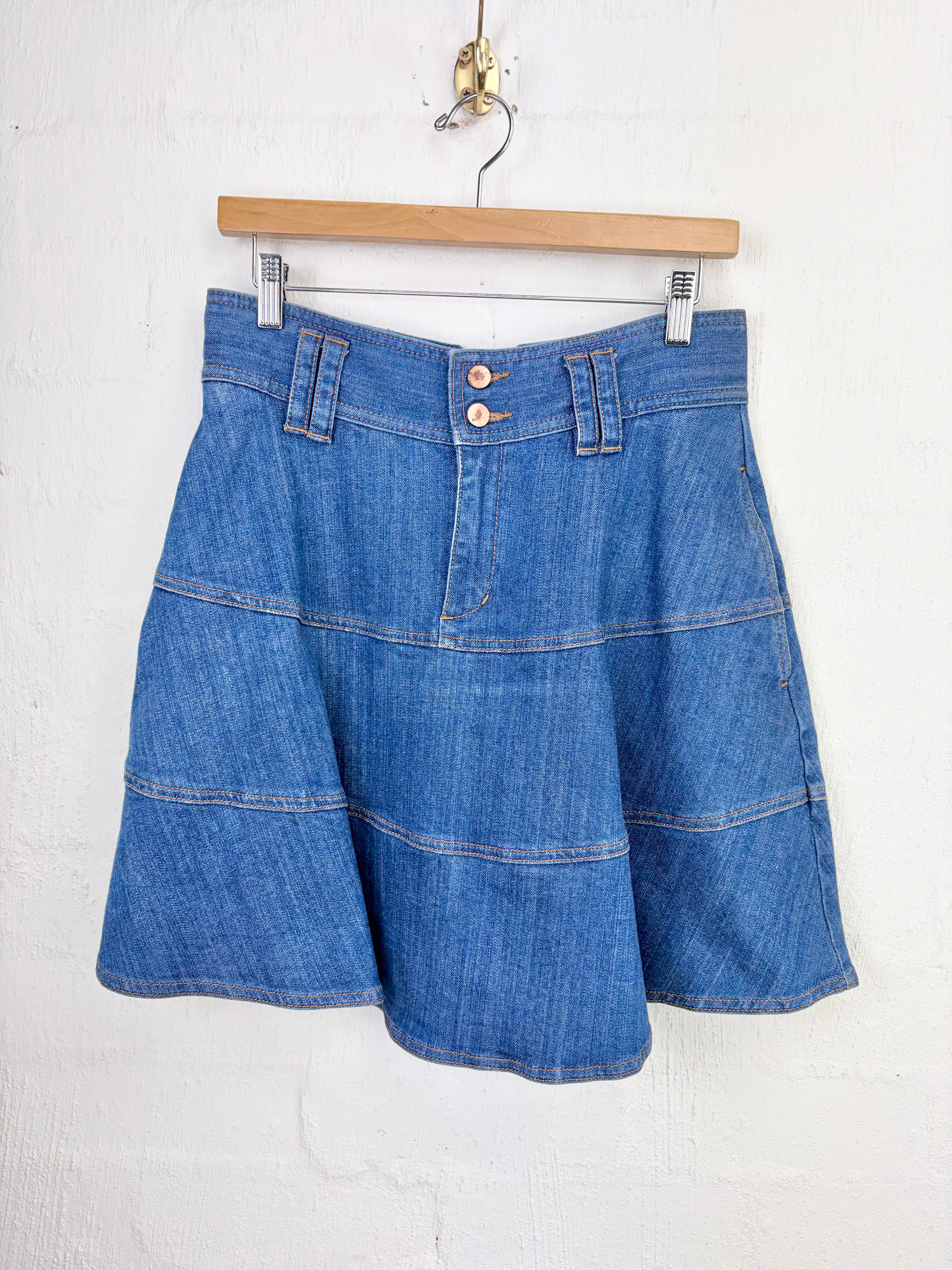 Gorman Blue Denim Flared Skirt - AU12