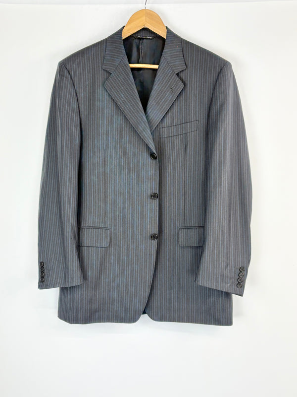 Canali for Saks Fifth Avenue Charcoal Striped Wool 2pc Suit - 52R