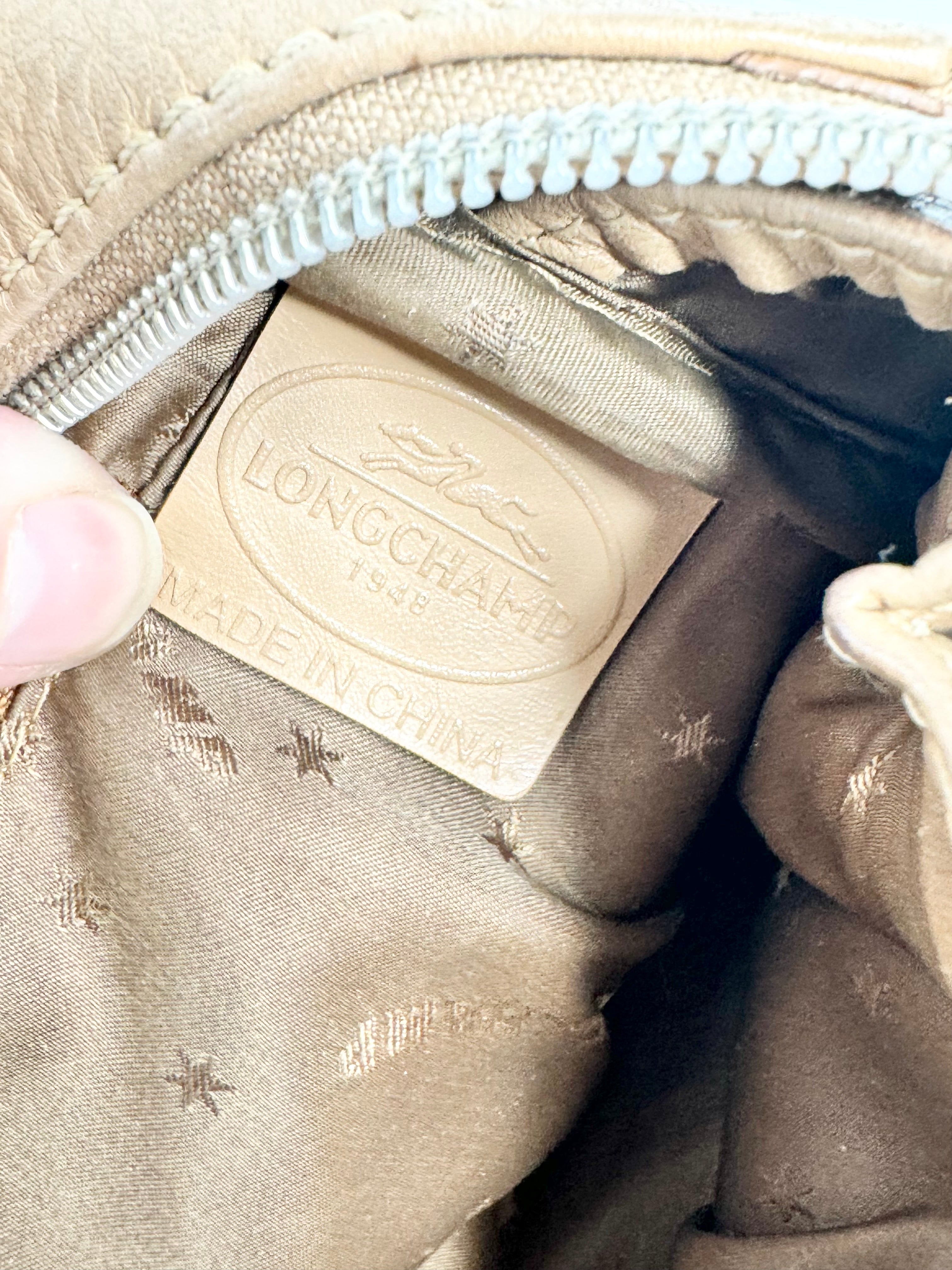 Longchamp Biscuit Leather Baguette