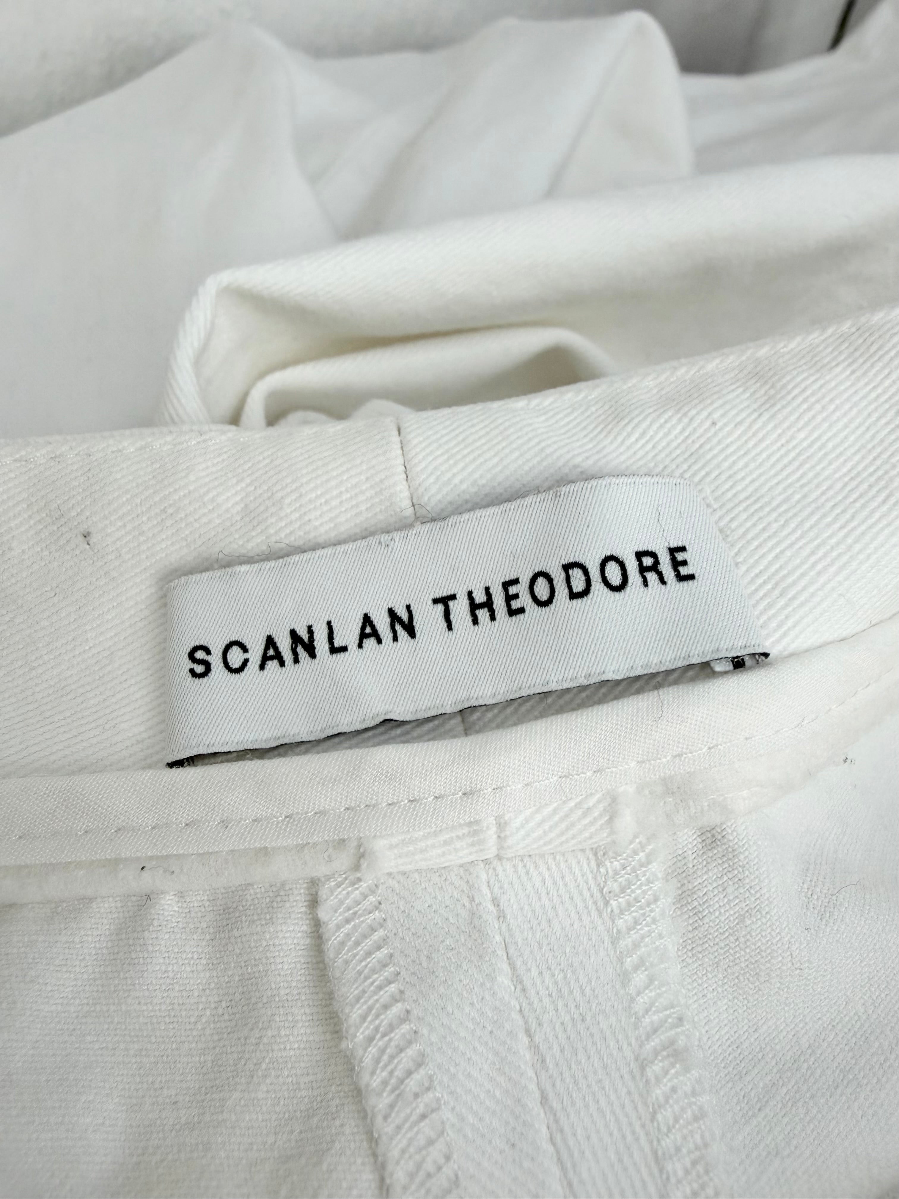 Scanlan Theodore Stiff White Wide Leg High Waist Pant - AU6