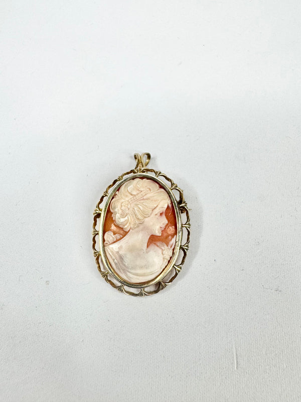 Antique 9ct English Made Gold Cameo Pendant & Brooch