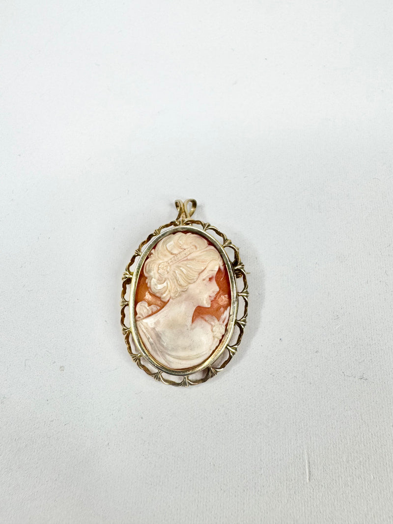Antique 9ct English Made Gold Cameo Pendant & Brooch