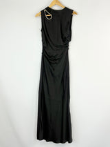 Rachel Gilbert Black Diamante-Encrusted Shoulder Gown - AU6