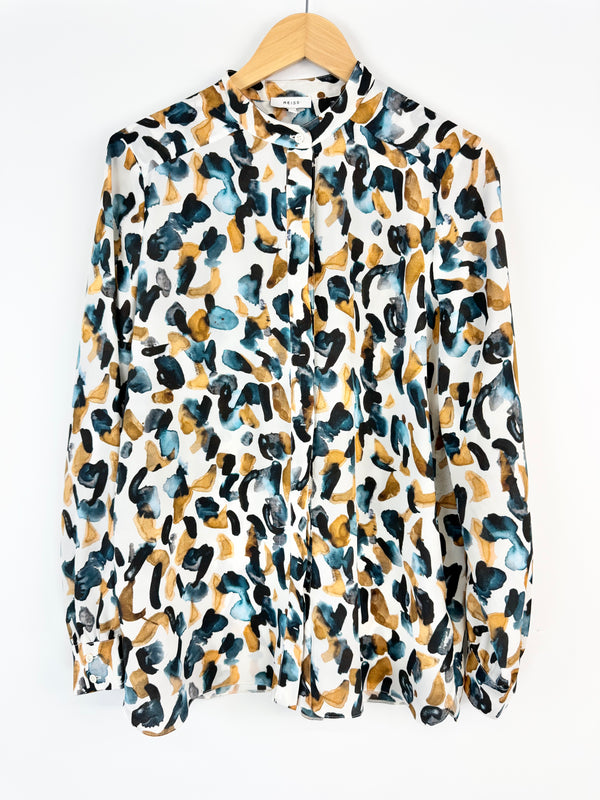 Riess White & Tan Patterned Shirt - AU14