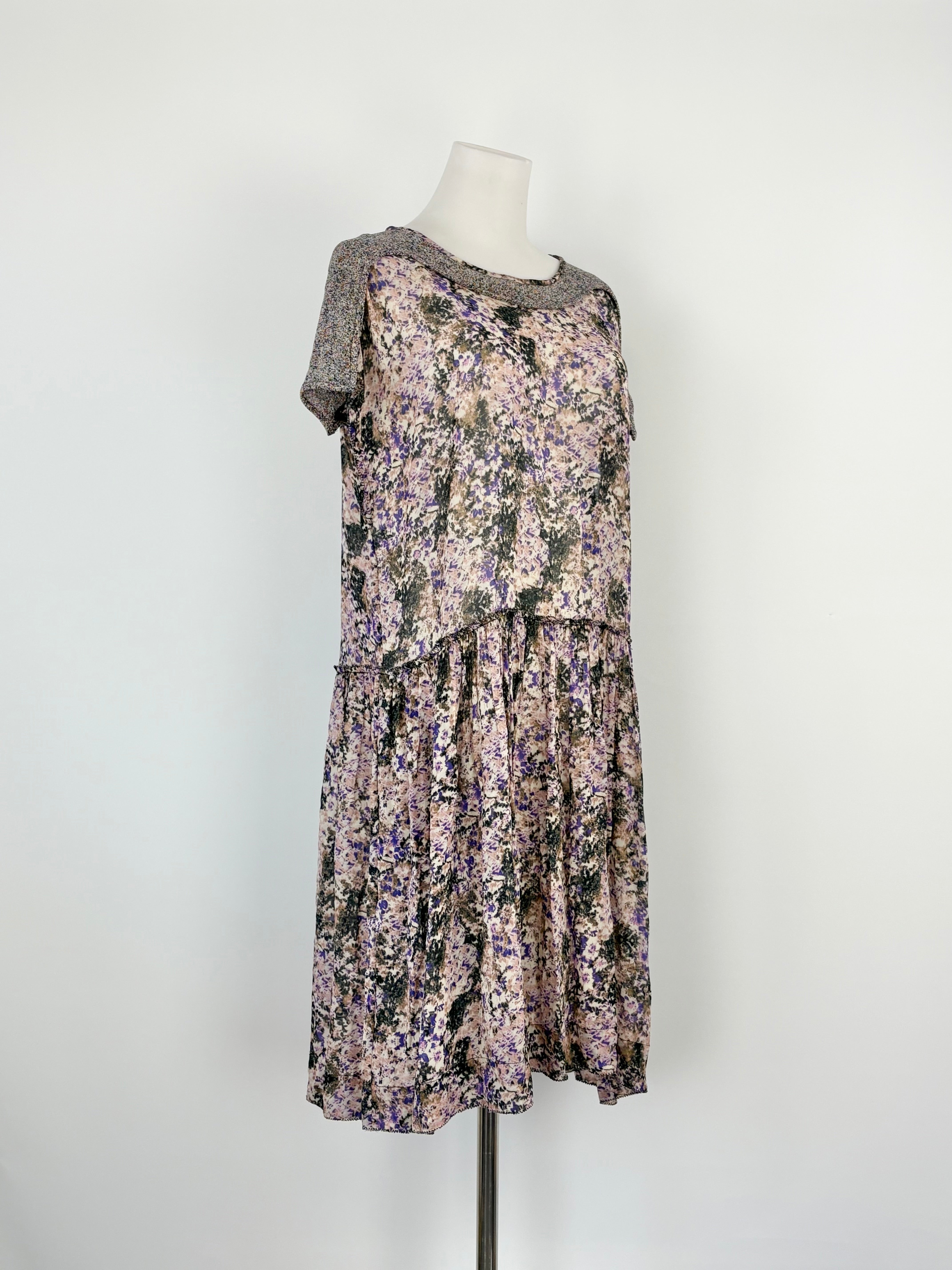 Isabel Marant Étoile Lavender Floral Camo Sheer Midi Dress - AU10