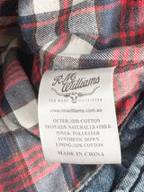 R.M. Williams Beige & Indigo Denim Padded 'Longhorn' Vest - L