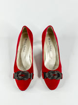 Trent Nathan Red Suede Heels - EU37