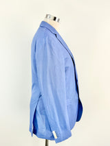 Paul Zileri Cornflower Blue Wool & Silk Blazer - 52R