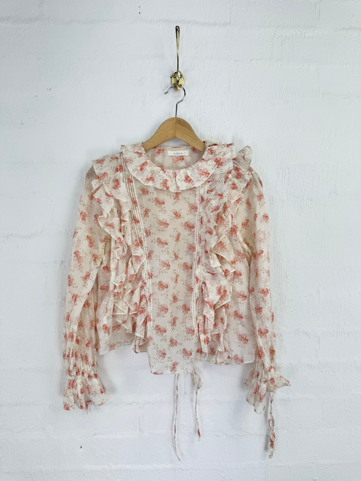 Doen Floaty Cream Poppy Patterned Blouse - AU8/10