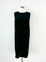 SportMax Black Metallic Pleat Trim Dress - AU10