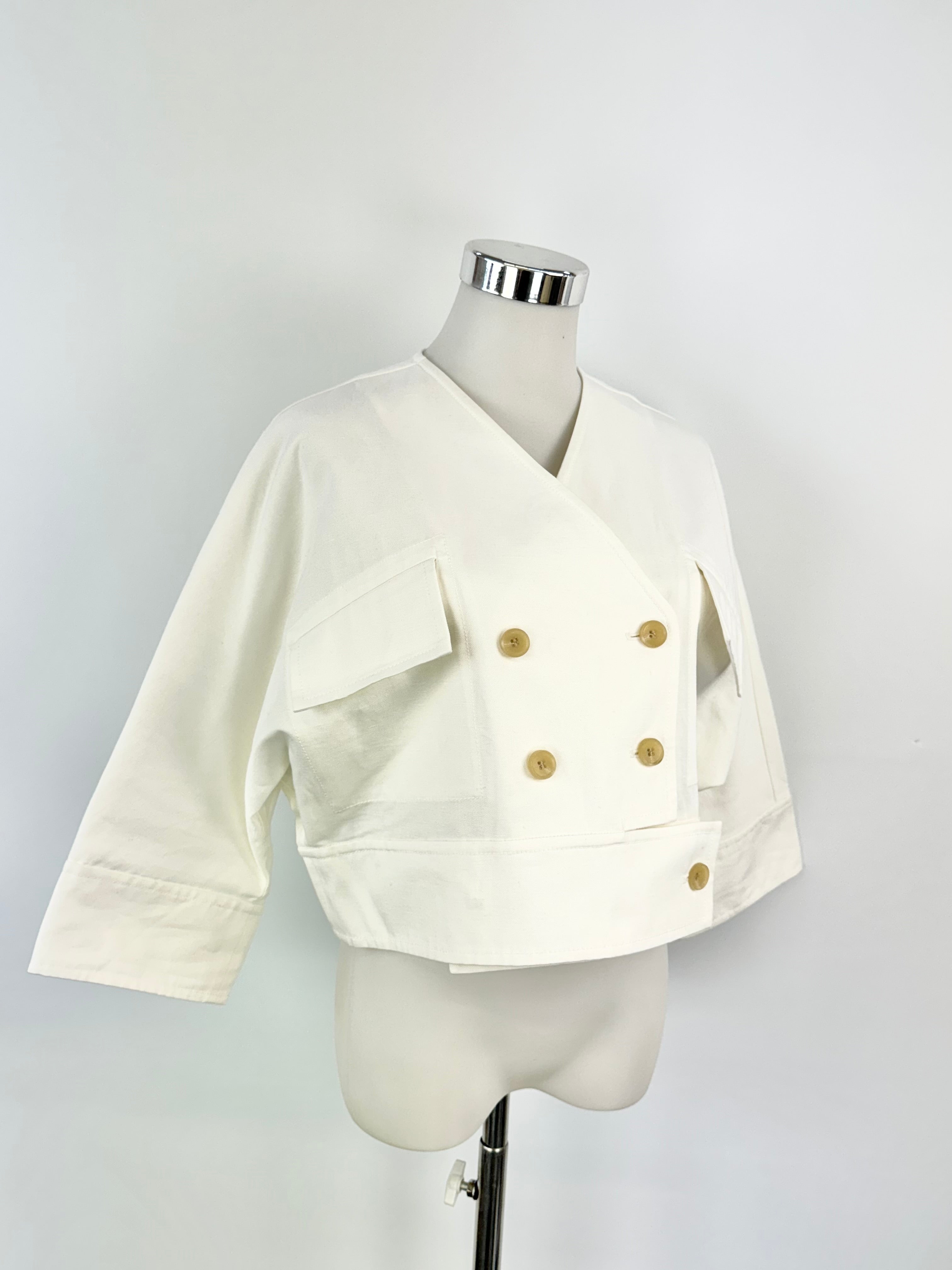 Oroton White Cropped Jacket - AU10