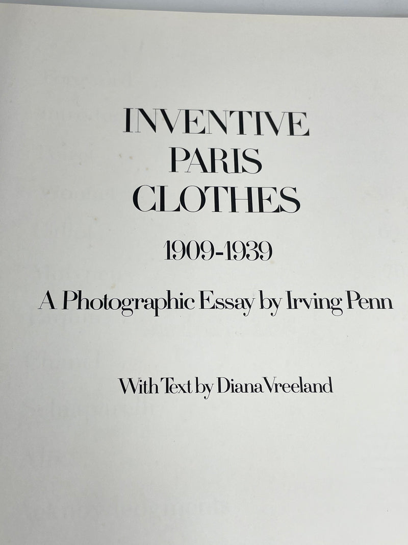 Inventive Paris Clothes 1909-1939 Hardcover Book