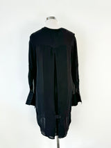 Arthur Galan Black Long Sleeve Silk Dress - AU14