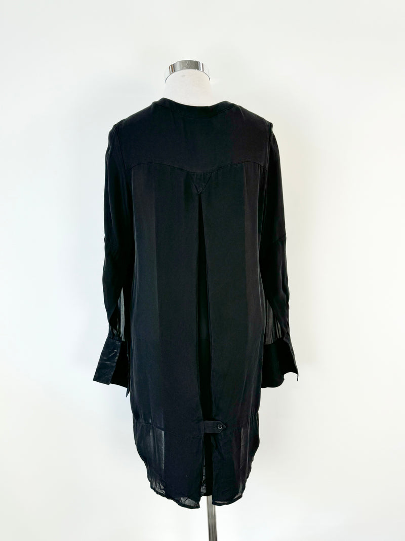 Arthur Galan Black Long Sleeve Silk Dress - AU14