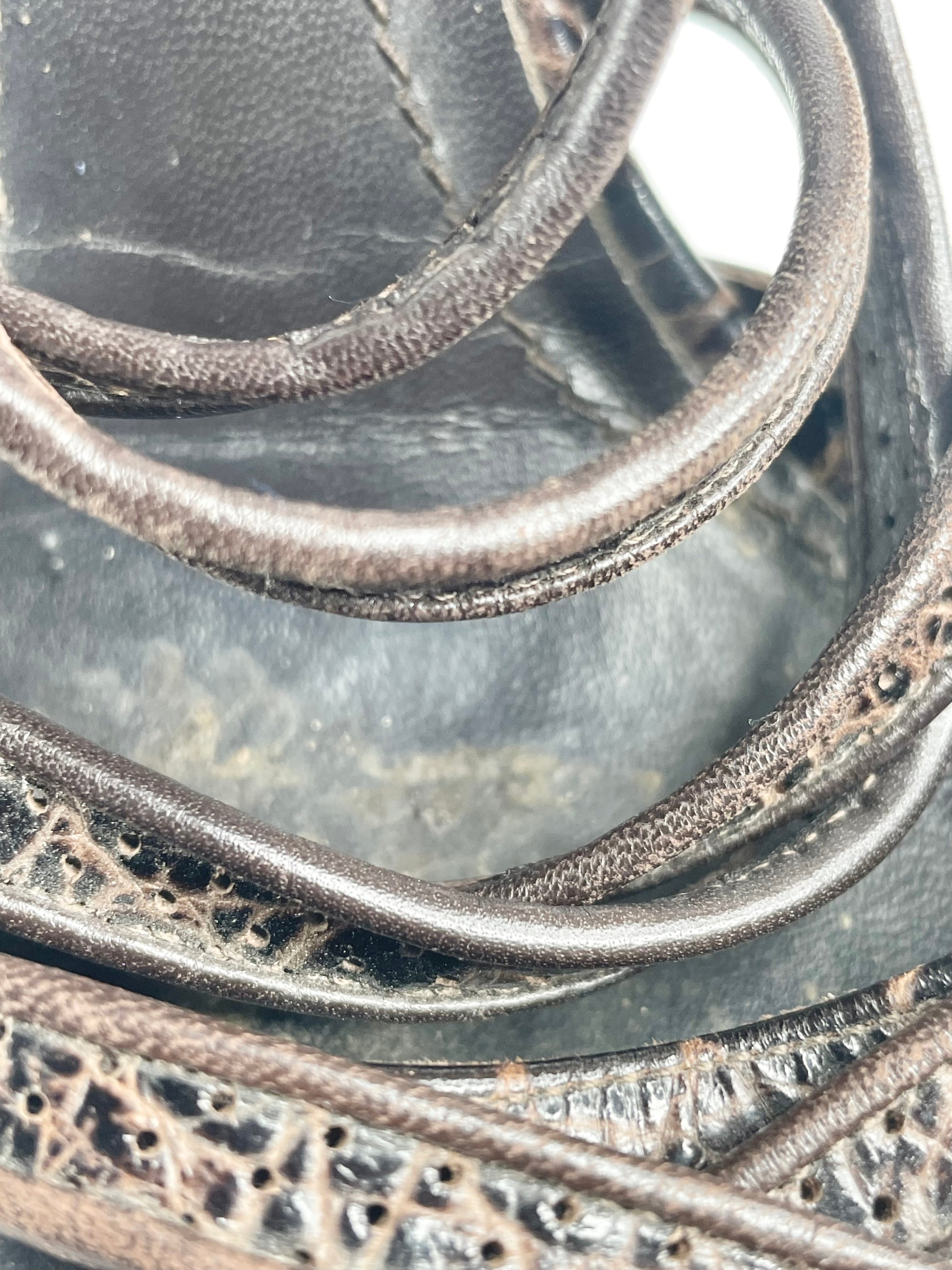 Givenchy Brown Leather Textured Cross-Strap Open Toe Sandals - EU39