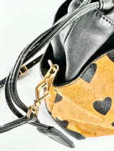 Burberry Prorsum Heart Drawstring Shoulder Crossbody Leather Bag