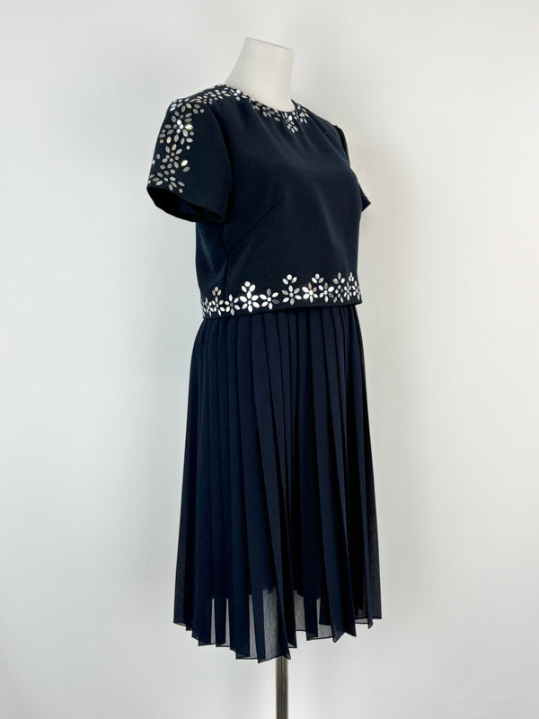 Mikael Aghal Black Mirror-Embellished Midi Dress - AU8