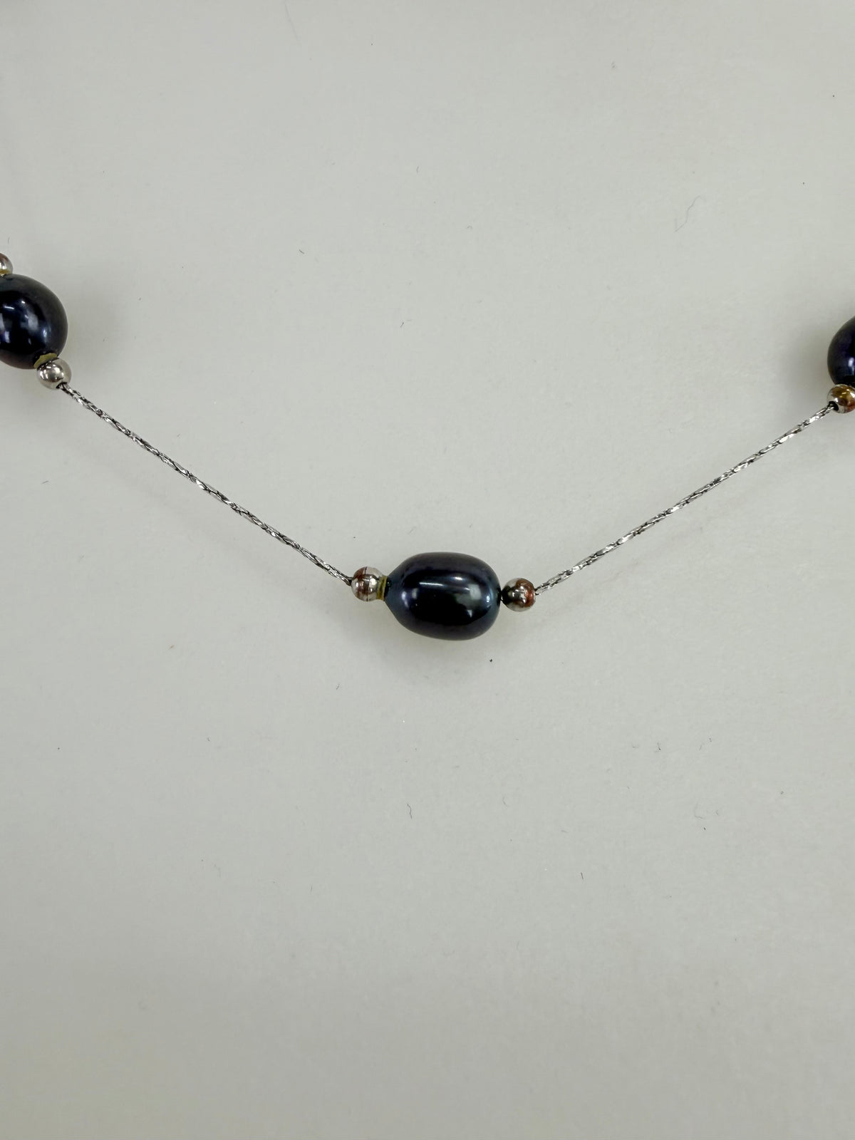 Silver & Bruised Purple Pearl Necklace
