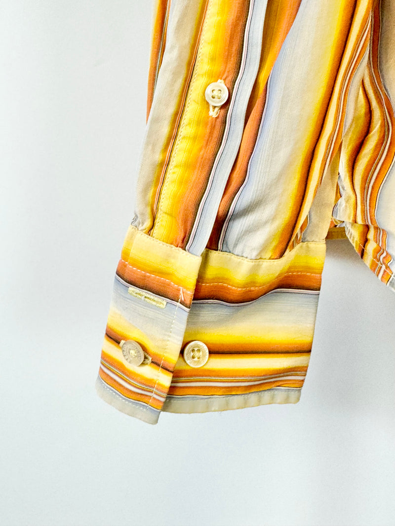 Kenzo Homme Yellow & Orange Striped Slim Fit Shirt - 41