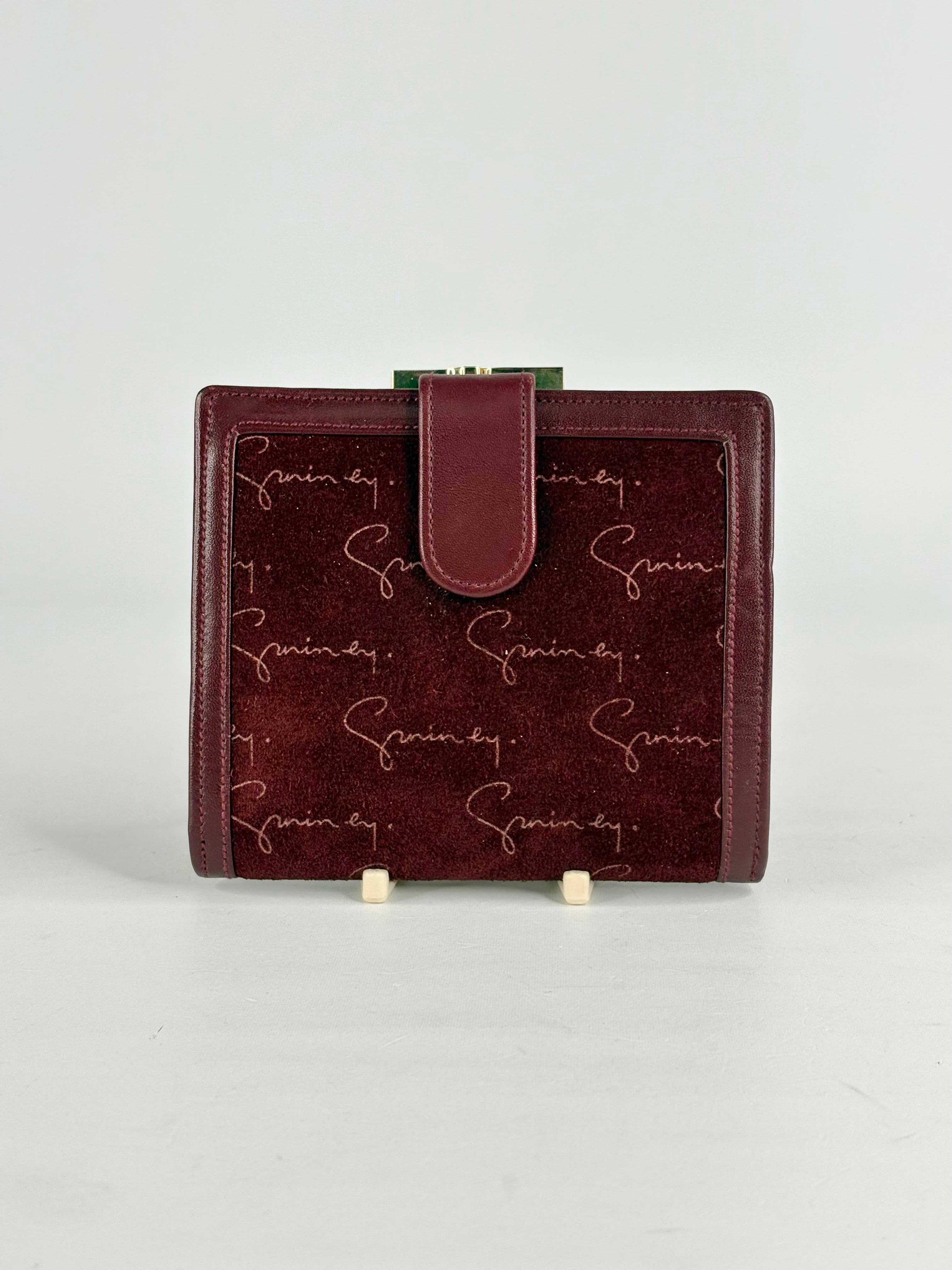 Vintage 70s Givenchy Maroon Leather Jacquard Wallet