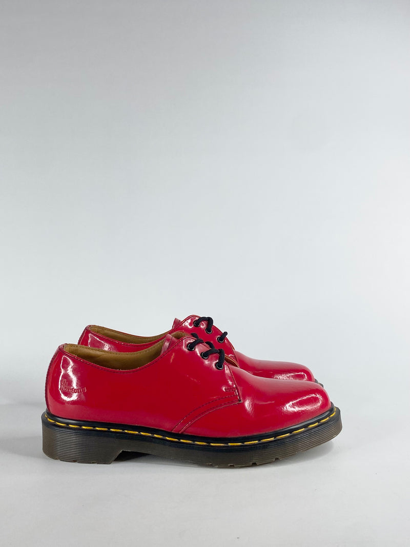 Dr. Marten 10084 Strawberry Red Patent Leather Oxfords - EU39