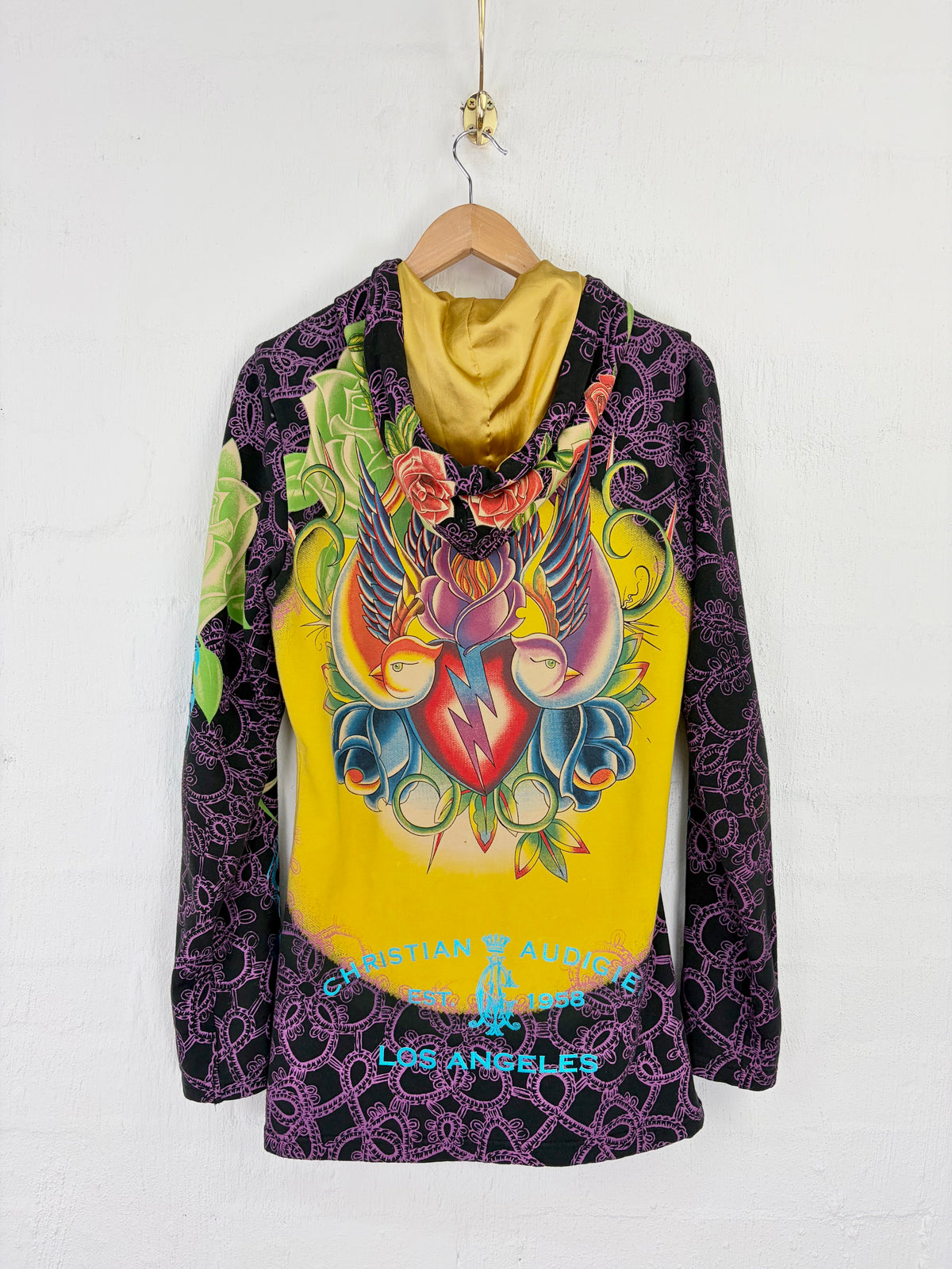 Christian Audigier Ed Hardy Rhinestone Zippered Hoodie - AU12/14