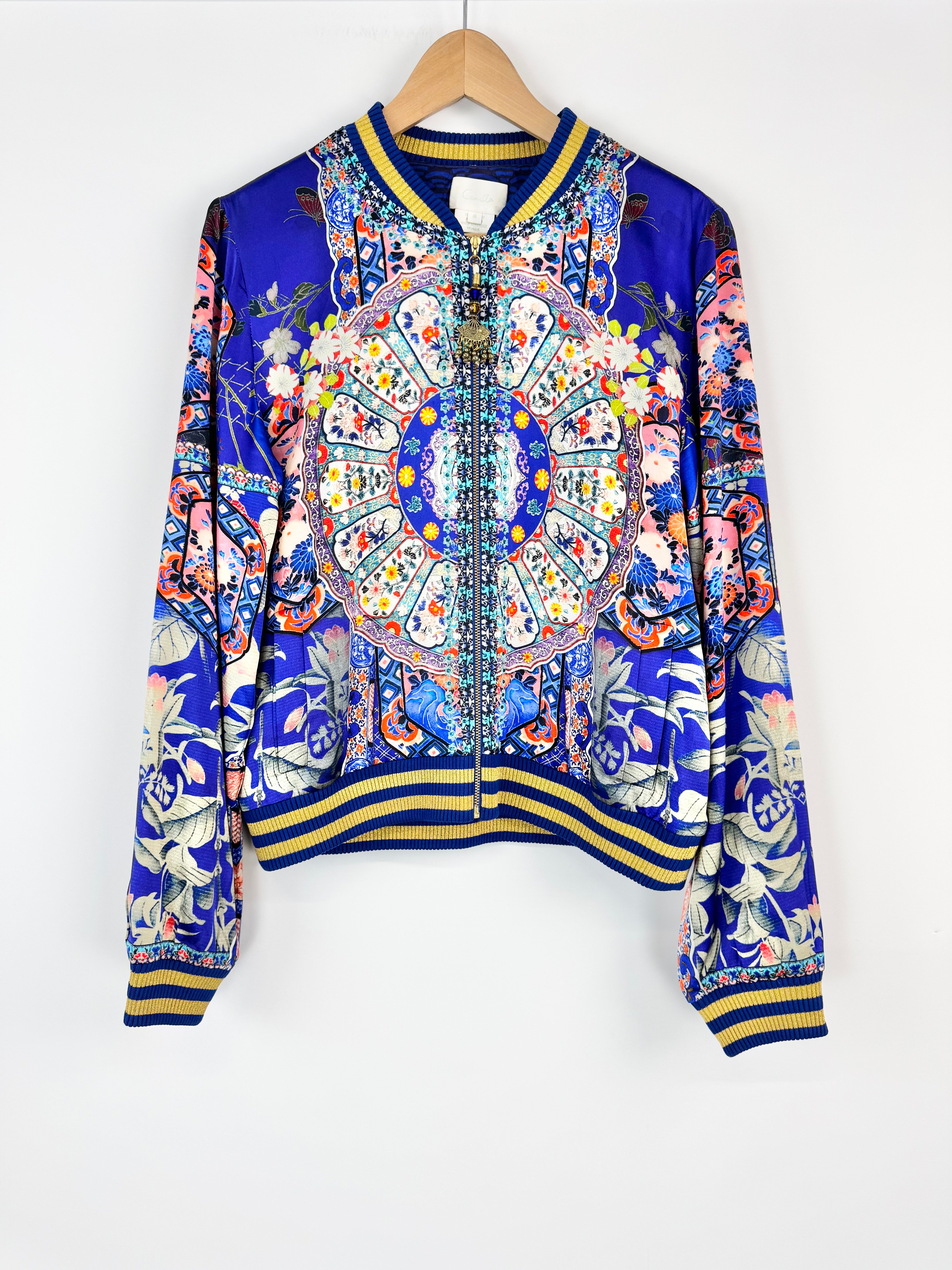 Camilla Blue 'Saturn Sister' Silk Bomber Jacket - AU10/12