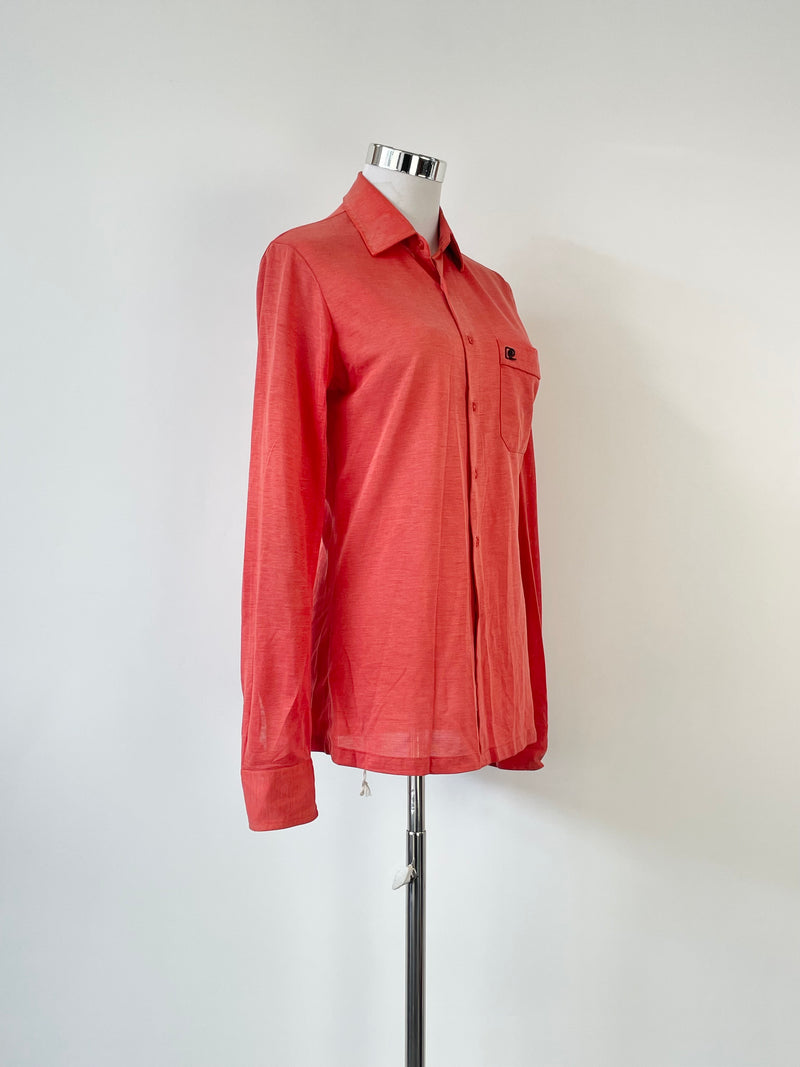 Vintage Pierre Cardin Coral Red Long Sleeve Shirt - AU8/10