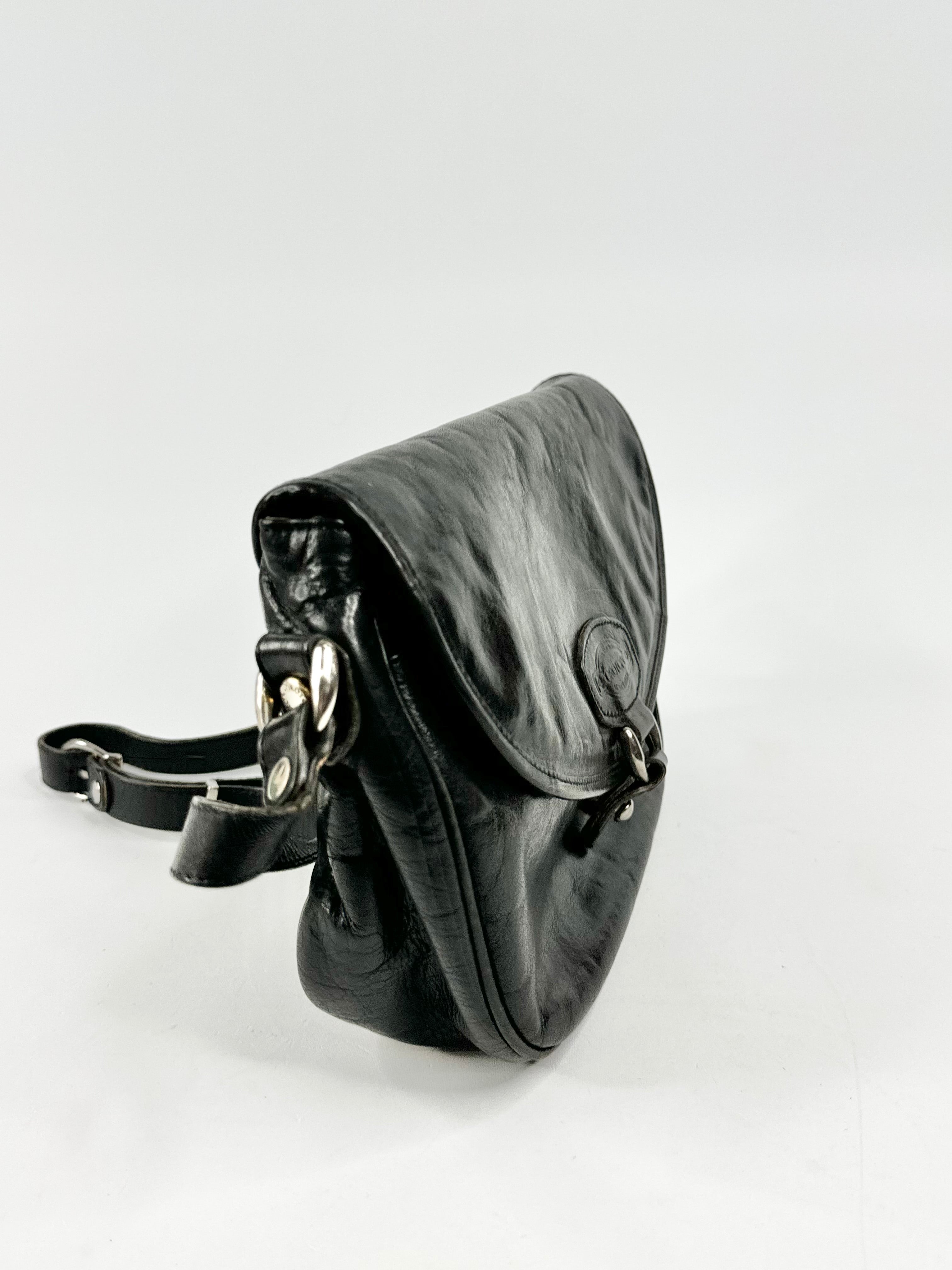 Vintage Oroton Black Saddle Bag