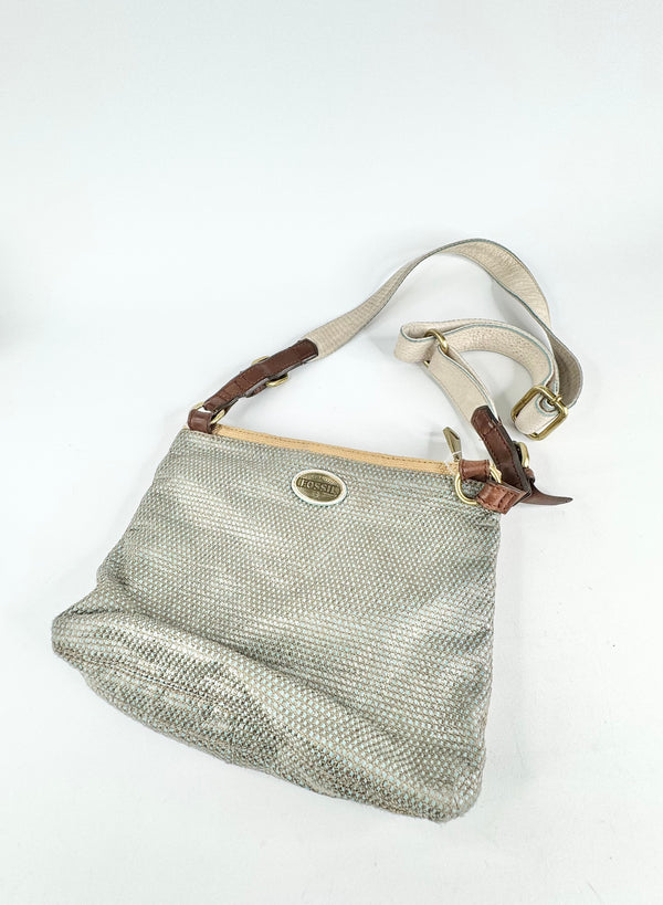 Fossil Woven Cross Body Bag