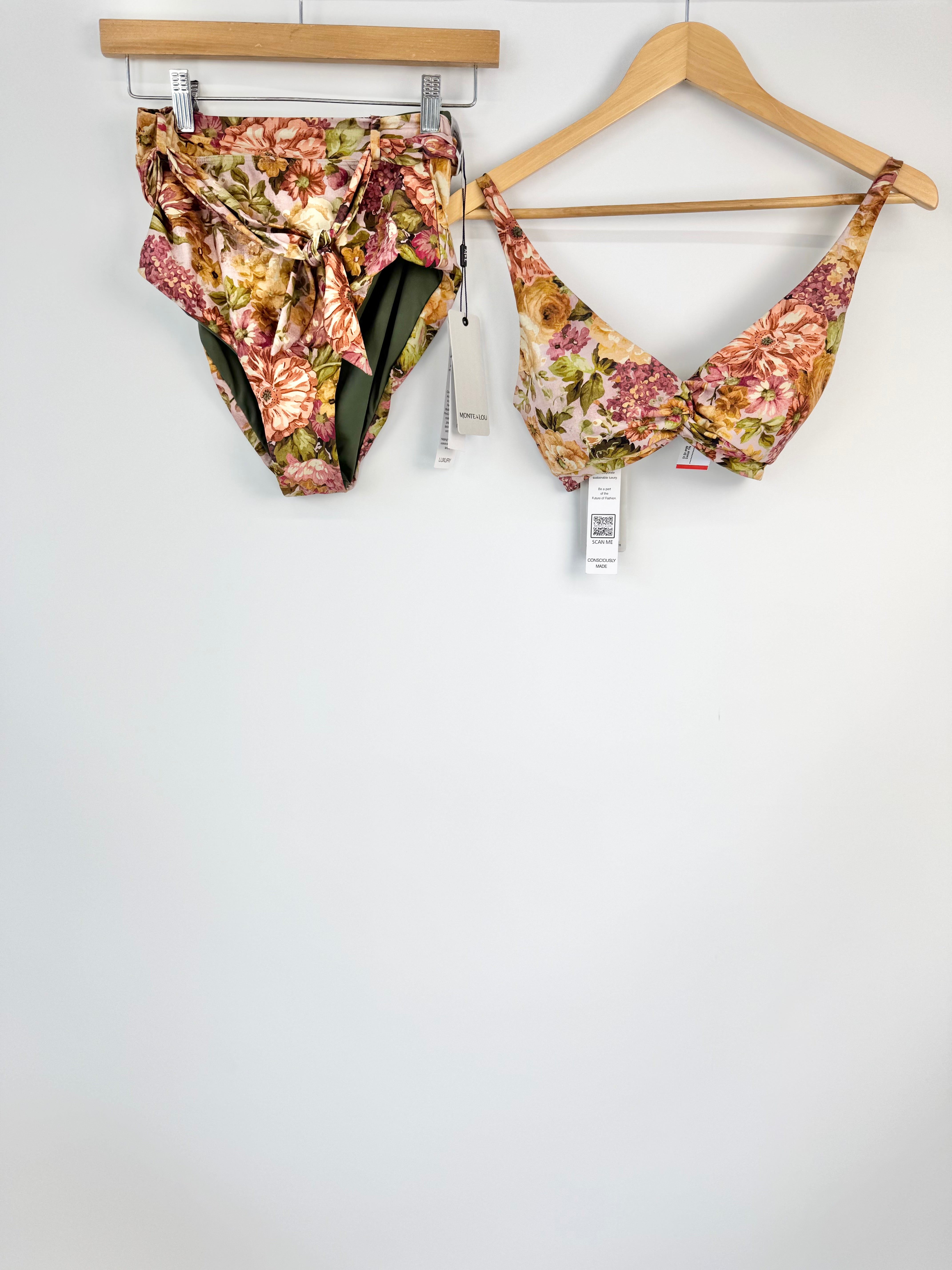 Monte & Lou 'Daphne High Waisted Bikini Set NWT - AU10