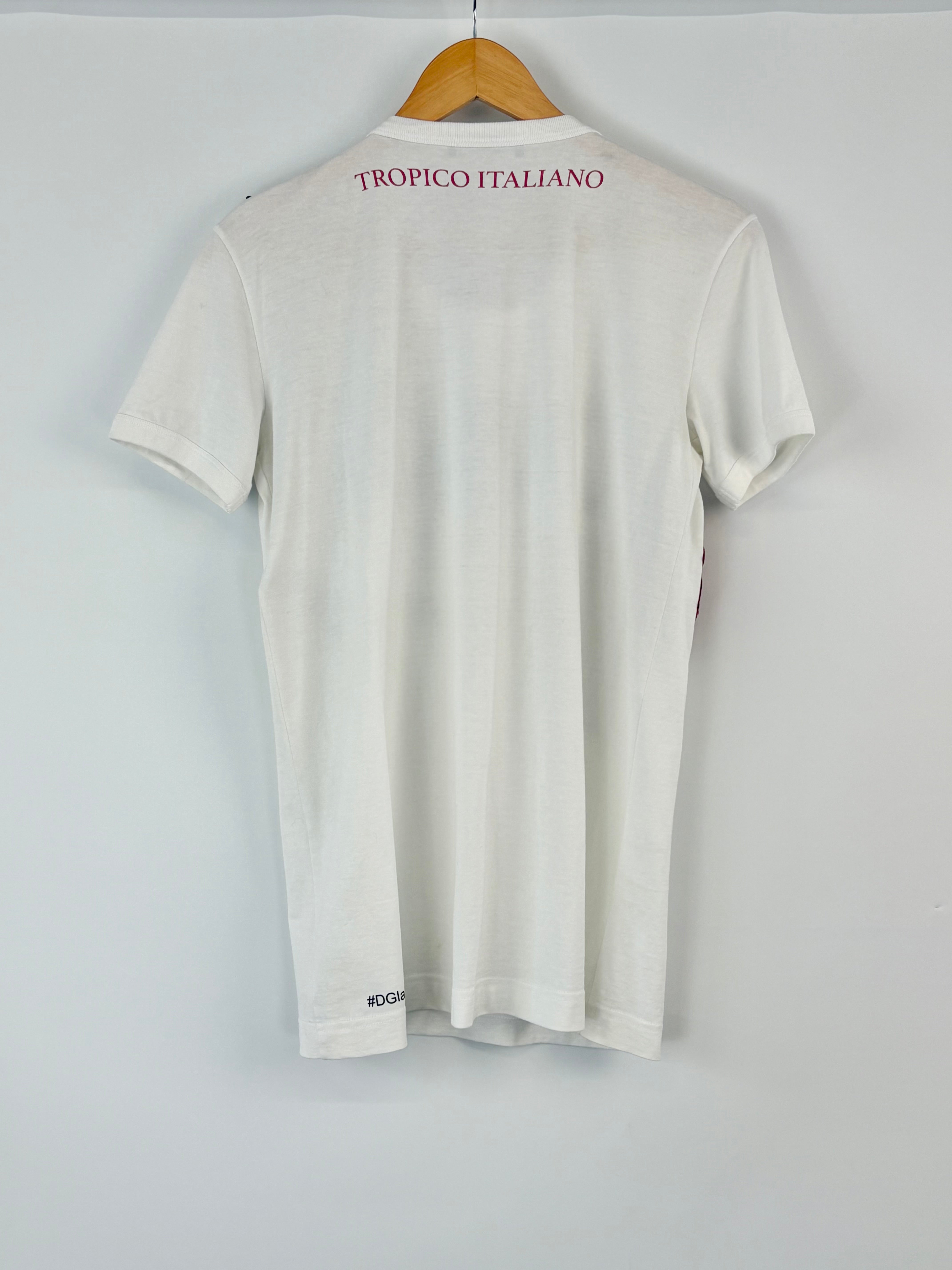 Dolce & Gabbana White 'Tropico Italiano' Embellished T-Shirt - AU8