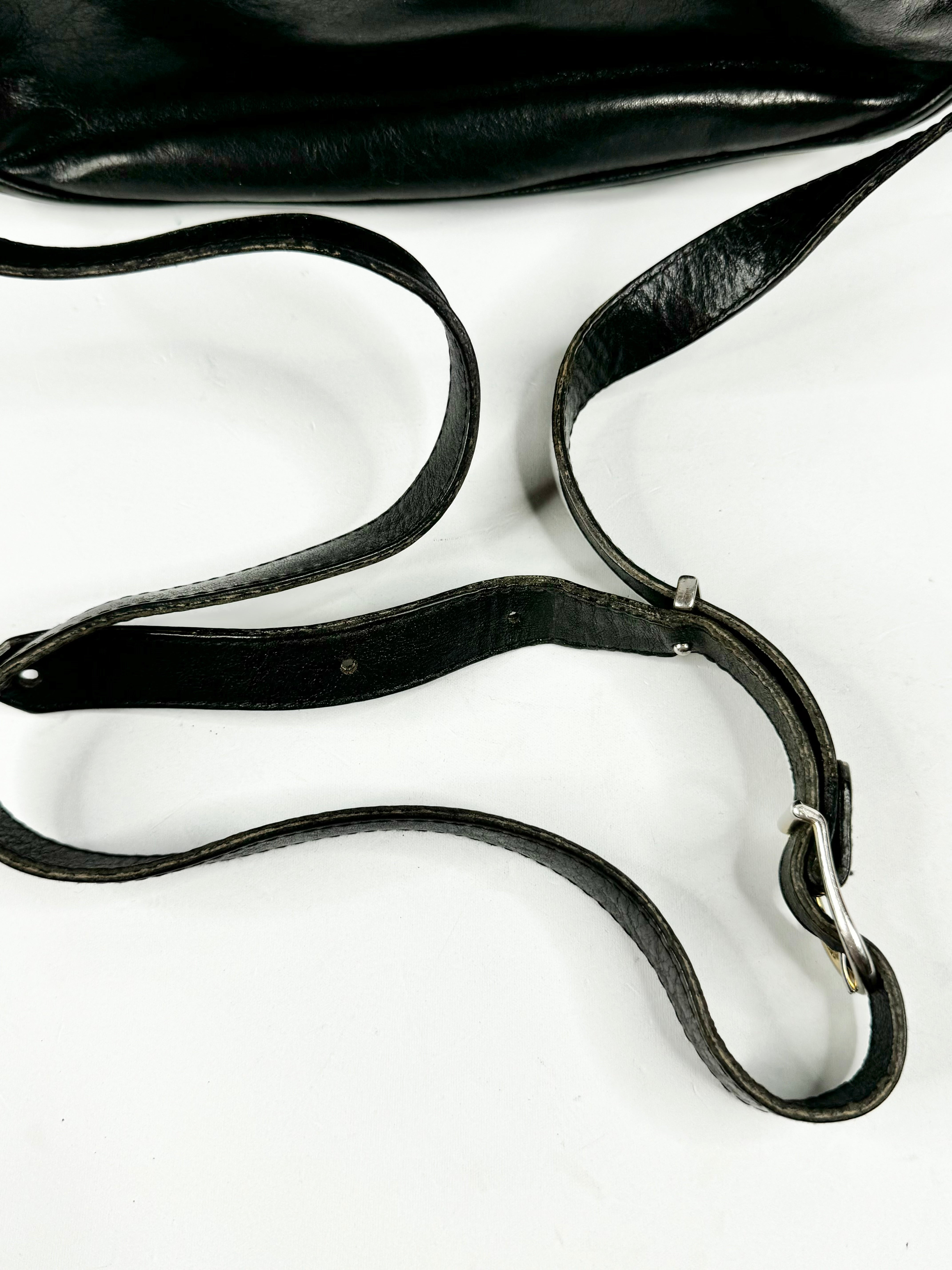 Vintage Oroton Black Saddle Bag