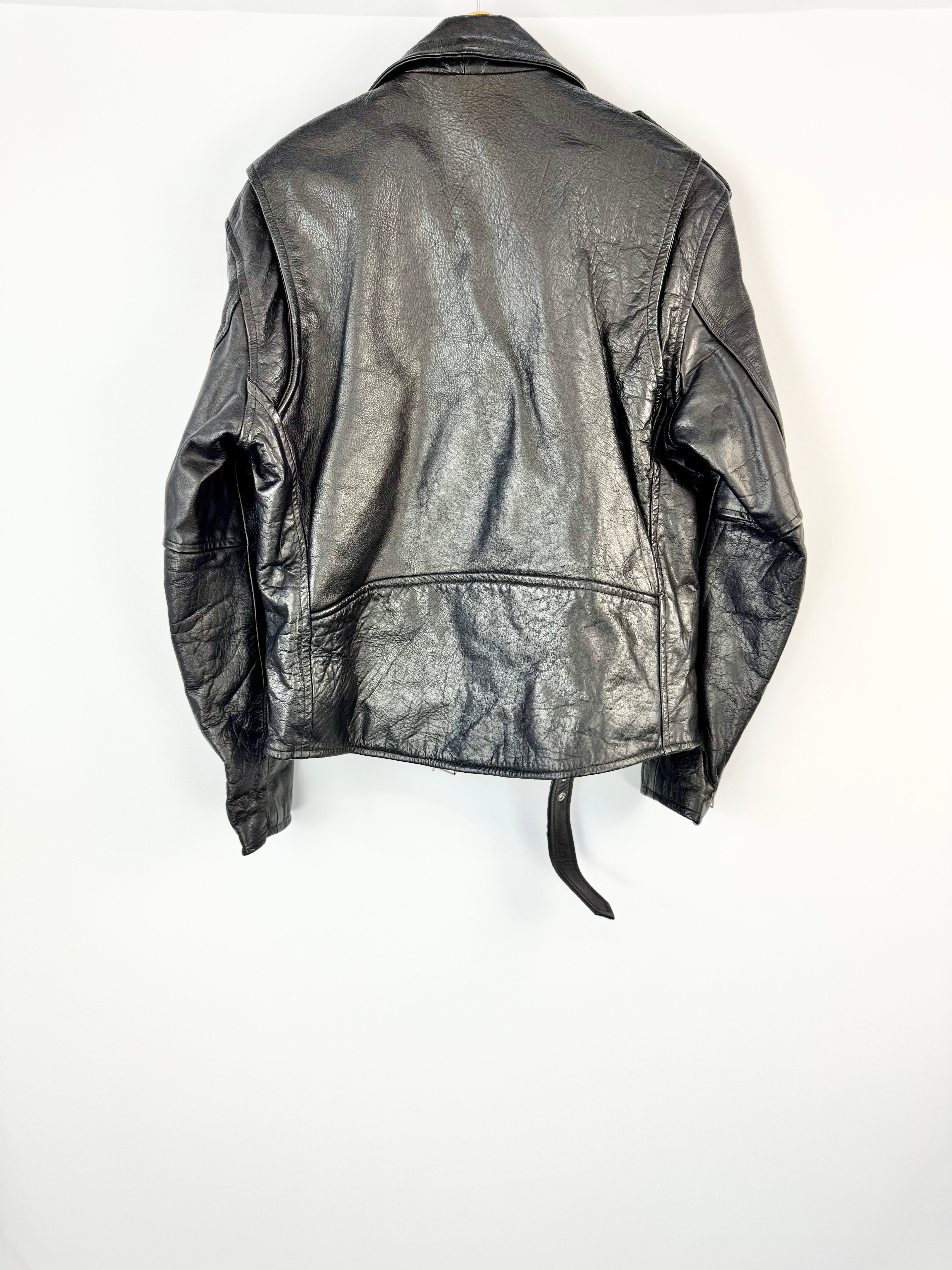 Vintage Smaro Thick Leather Biker Jacket - S