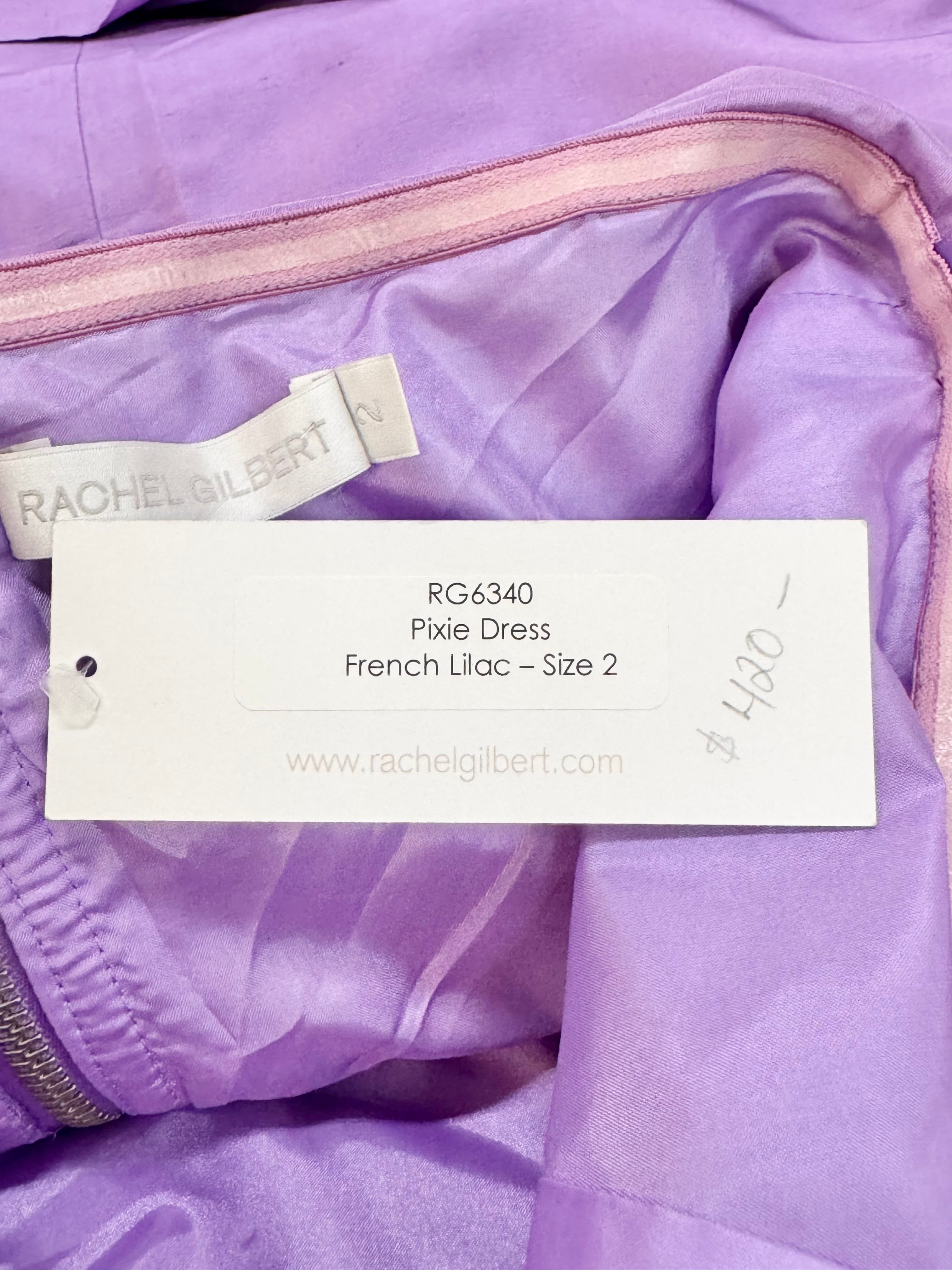 Rachel Gilbert French Lilac 'Pixie' Raw Silk Dress NWT - AU10