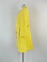 Vintage Merco Davron Canary Yellow Ribbed Coat & Dress Set - AU8