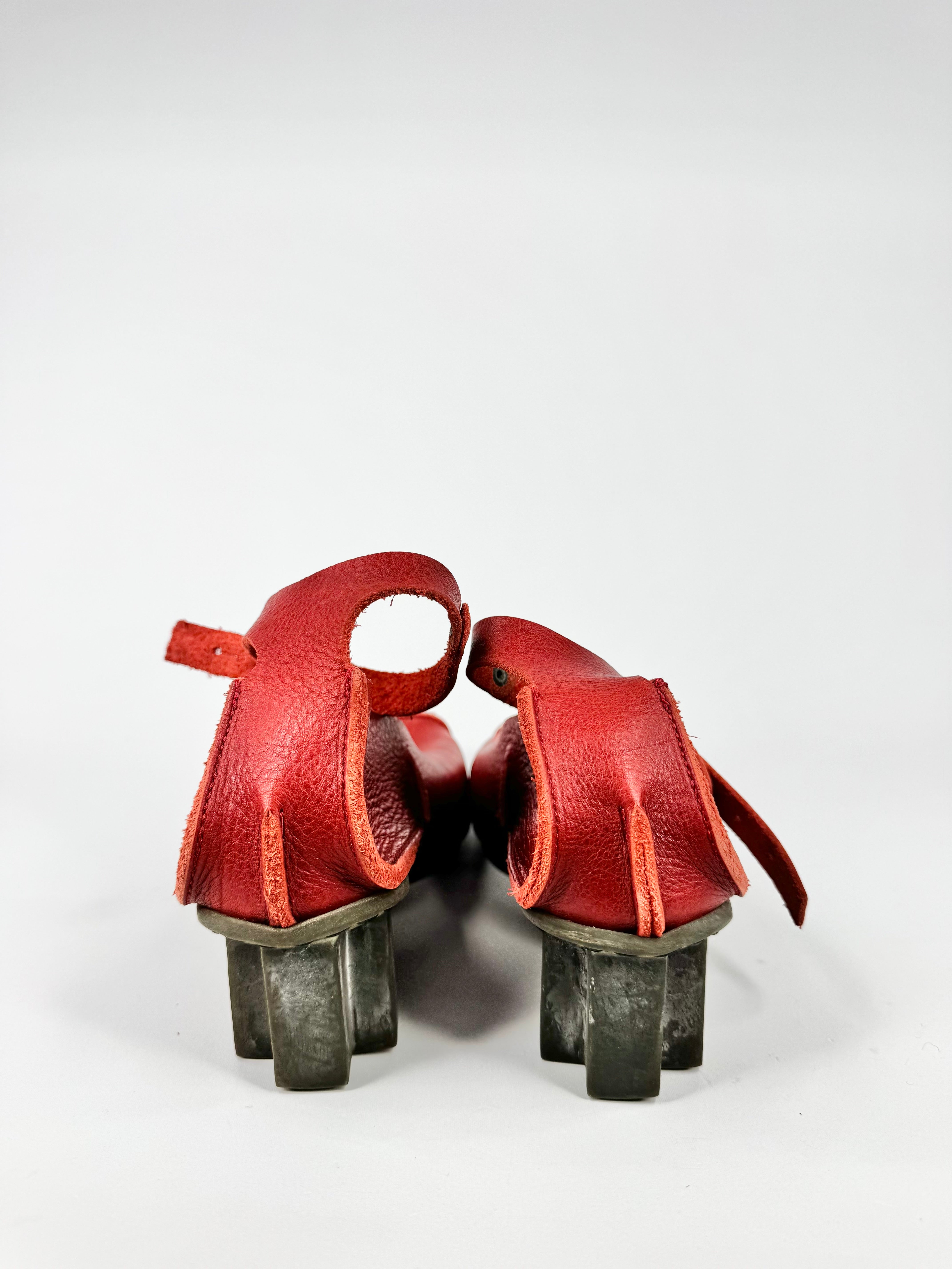 Trippen Brick Red Leather Mary Janes - EU39/40