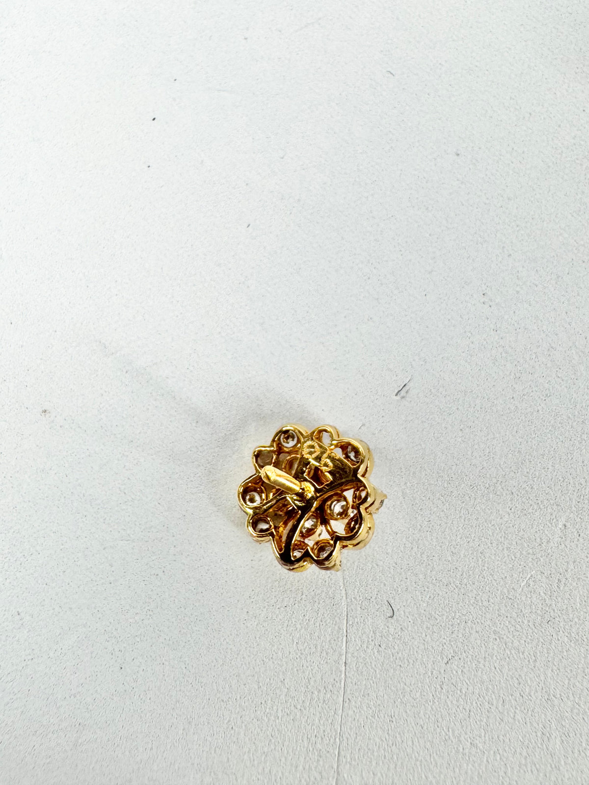 14ct Gold & Diamond Cluster Flower Earrings