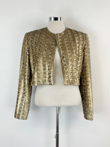 Carla Zampatti Gold Sequin 'Verona' Shoulder Jacket - AU12