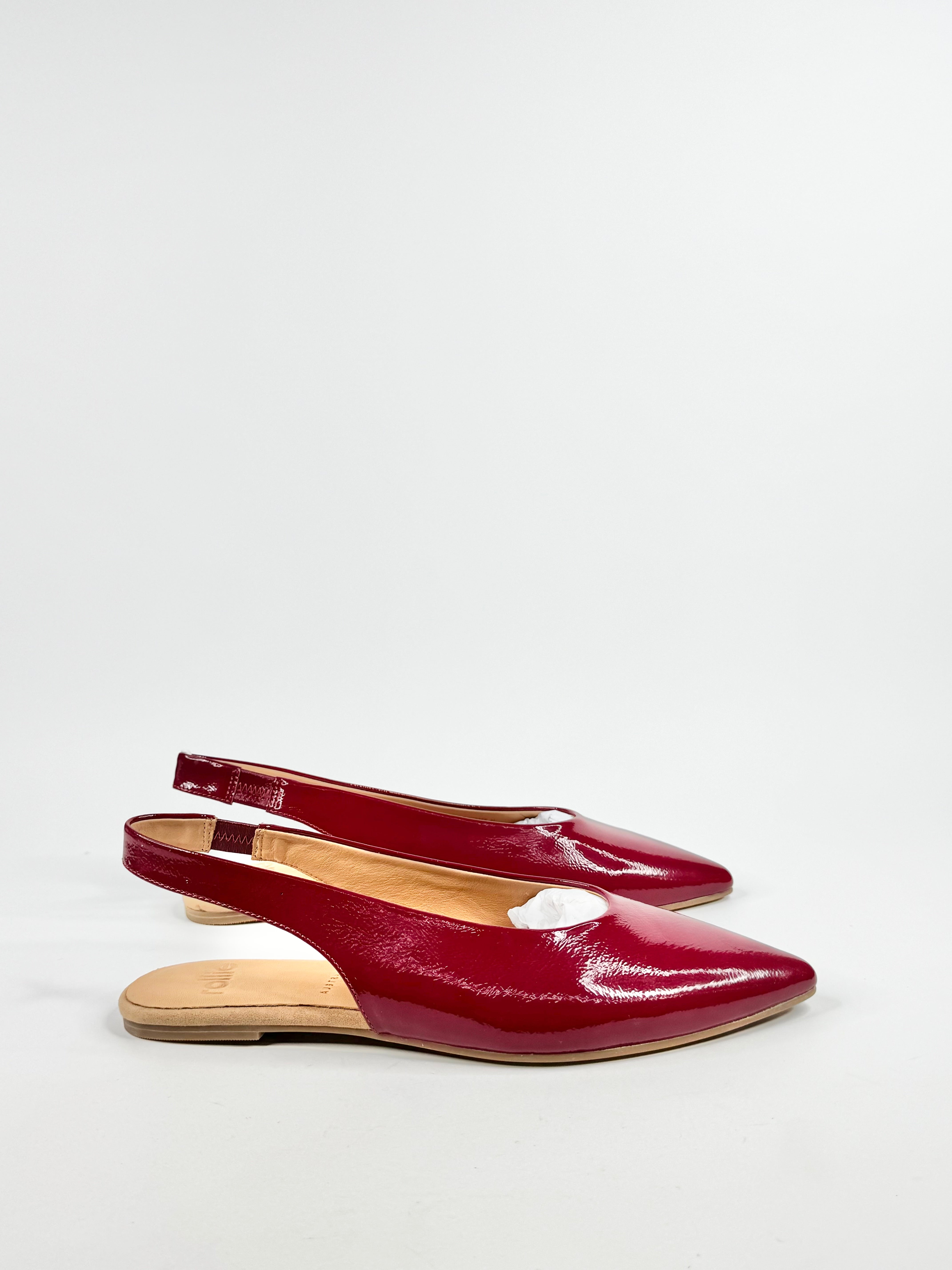 Rollie Patent Leather Pointed Toe Sling Backs - EU42