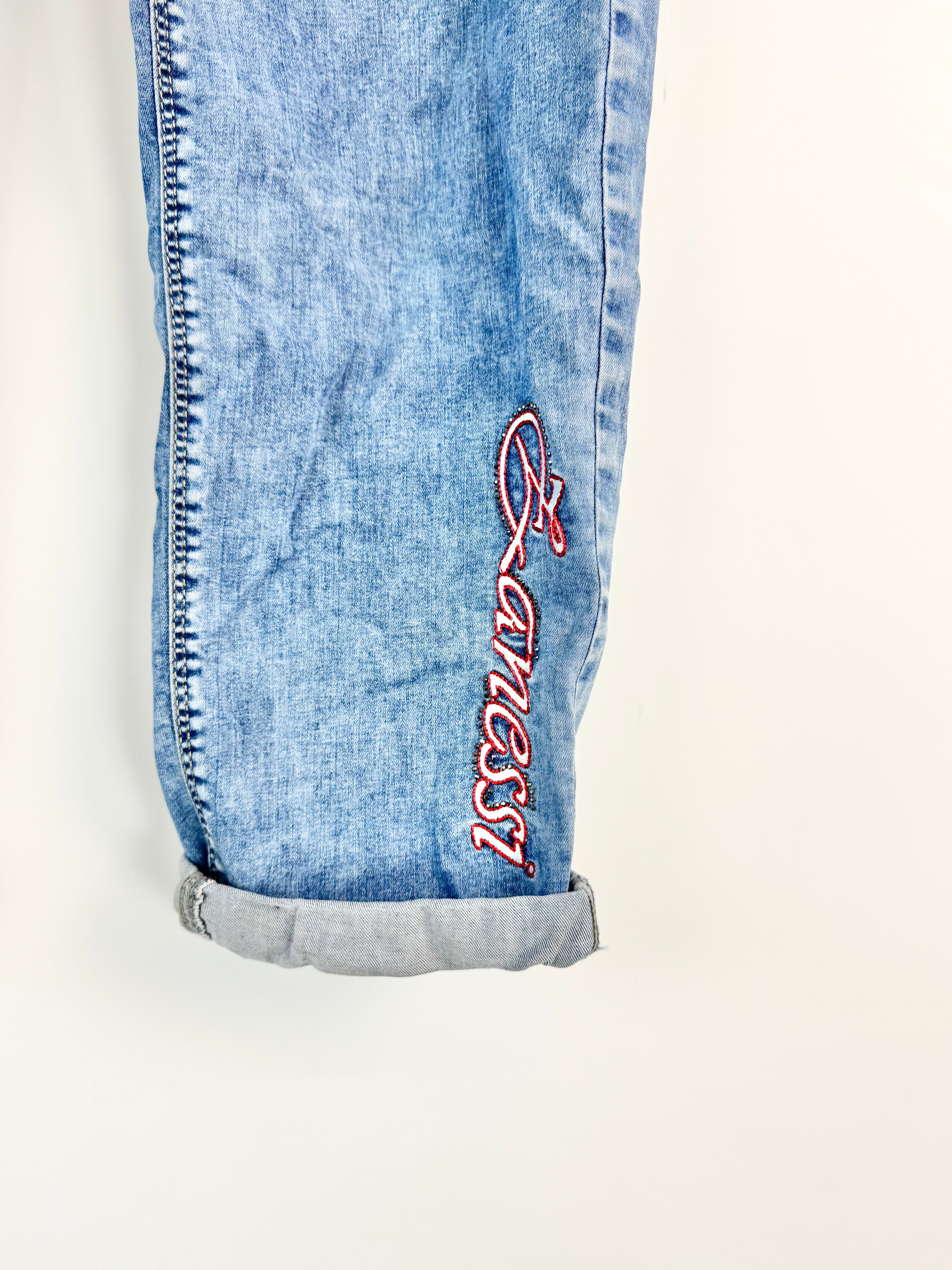 Zanessi Rhinestone Pattern Jeans - 42