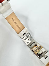 D&G White Leather 'DG' Crystal Embellished Watch