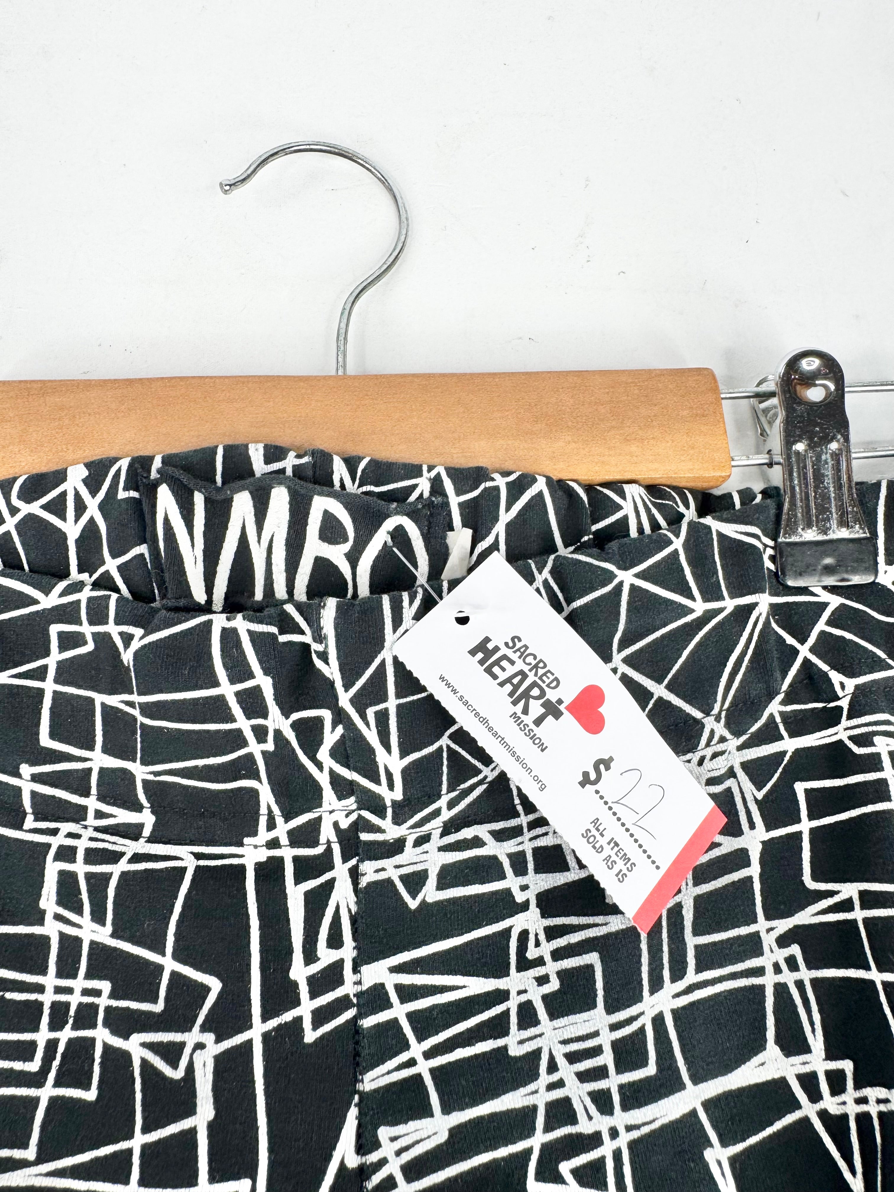 NMBQ Black & White Abstract Print Skinny Pants - AU10