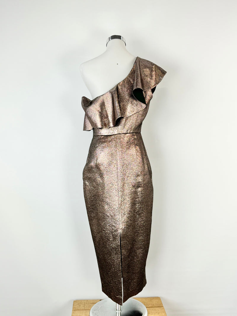 Rachel Zoe Rose Gold 'Tabitha' Off Shoulder Gown - AU8/10