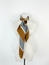 Vintage Jaeger London Silk Block Patterned Scarf
