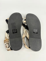 Commonry Gold Leather 'Deva' Sandals - EU42